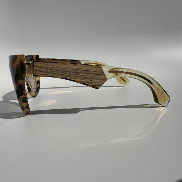 Jacques Marie Mage Edith Cat Eye Sunglasses Tortoise Wood Panels Gold BNIB Rare - Picture 8 of 16